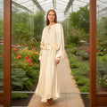Satin Tie-Neck Blouson Dress(MS354)