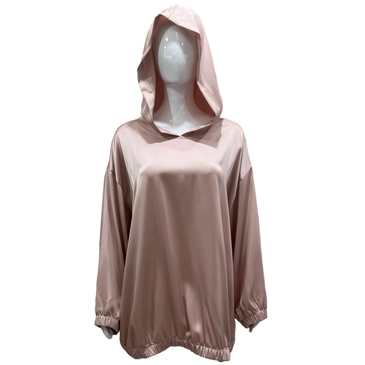 Satin Two-Piece Set with Hooded Top & Maxi Skirt(MS348)