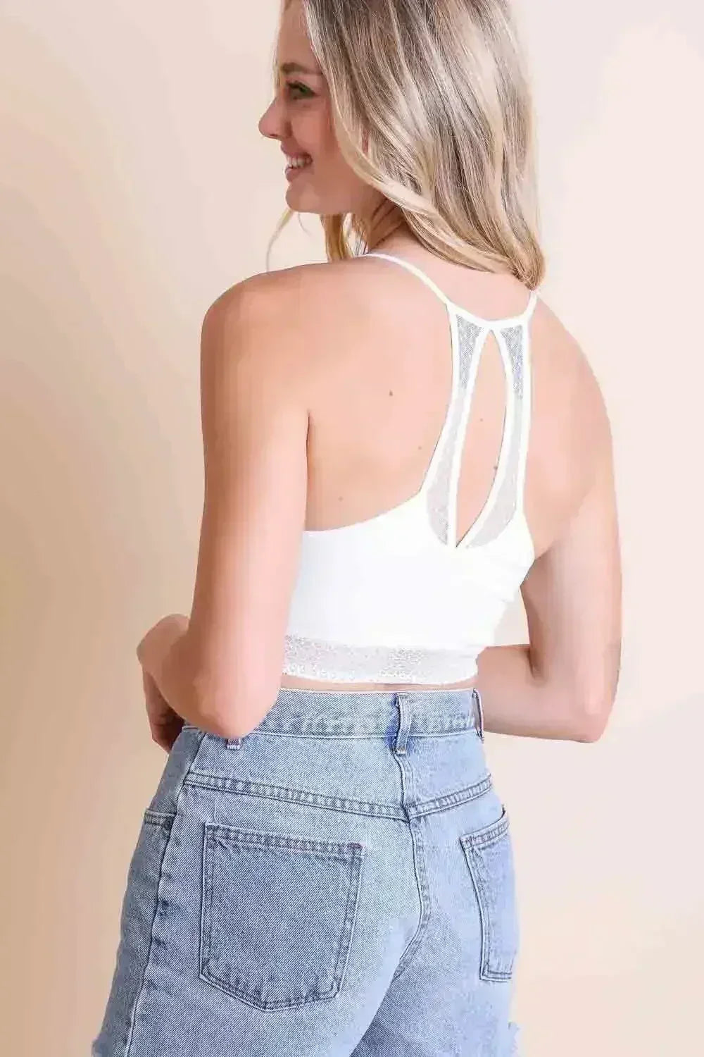 Seamless Polkadot Lace Trim Bralette