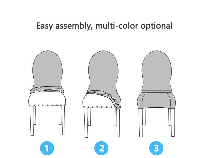 Seat Covers for Dining Room Chairs Stretch Round Home Seat Cover Jacquard Spandex Slipcovers Protector Case Chair Cover Stretch for Kitchen Hotel Banquet Stool Cover