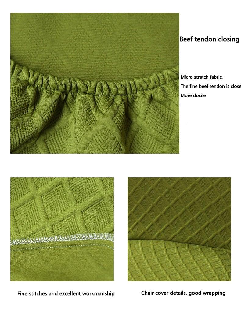 Seat Covers for Dining Room Chairs Stretch Round Home Seat Cover Jacquard Spandex Slipcovers Protector Case Chair Cover Stretch for Kitchen Hotel Banquet Stool Cover