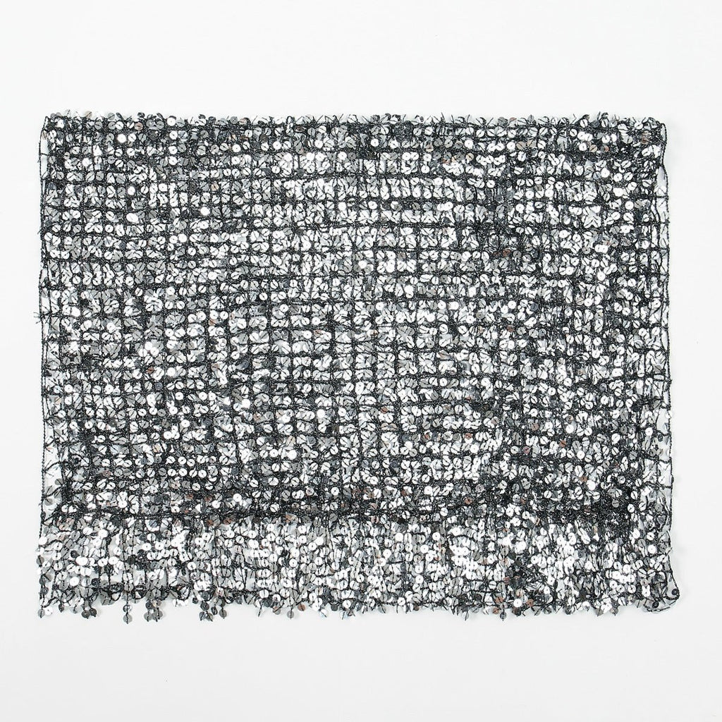 Sequin Mesh Shawl Hijab with Fringe(MH206)