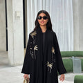 Sequin Palm Tree Embroidered Abaya(MOA252)