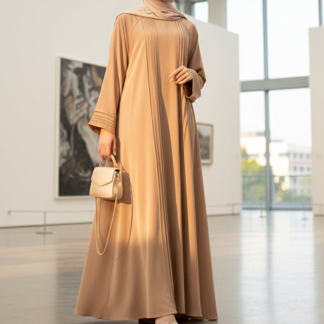 Serene Pleated Georgette Abaya Loose Full-Length Modest Style (MA254)