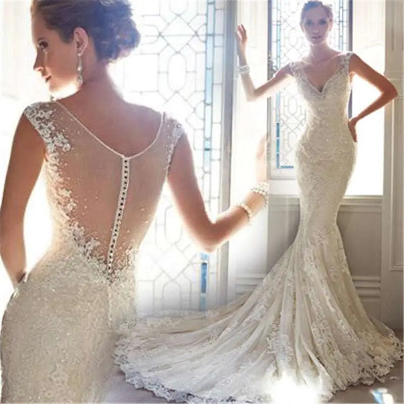 Sexy Halter Brigade Shimmering Mermaid Wedding Dress