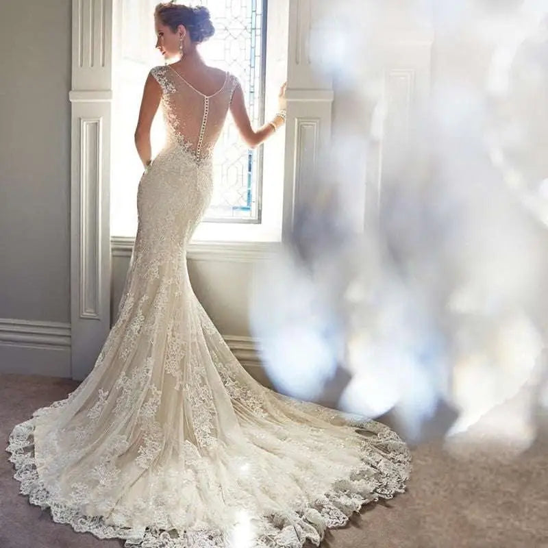 Sexy Halter Brigade Shimmering Mermaid Wedding Dress