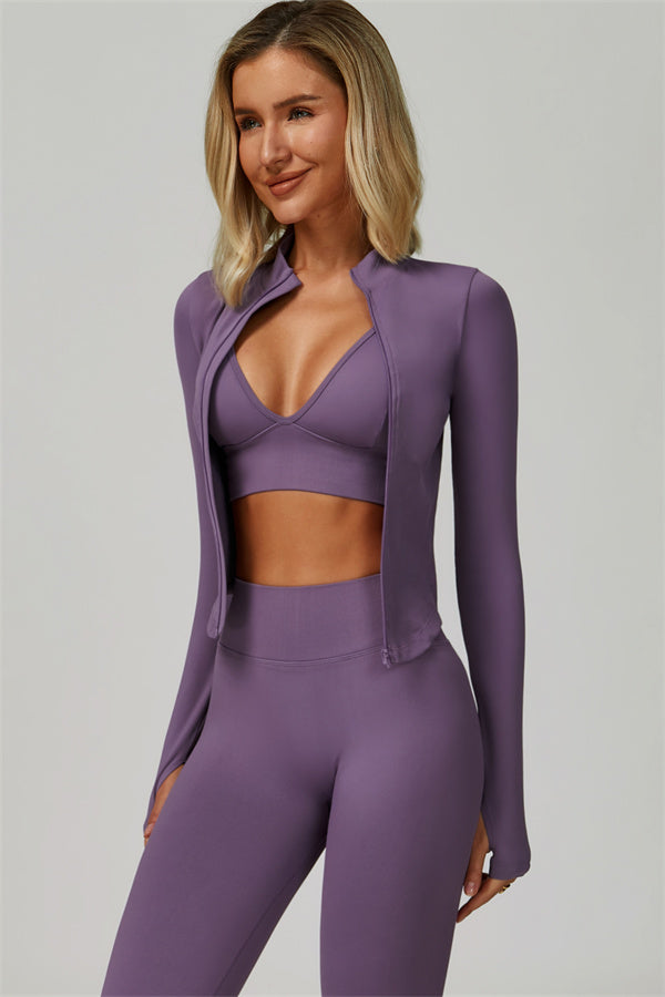 The Empower Jacket Sports Bra Leggings 3-Piece Set