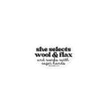 “She Selects Wool & Flax” Bubble Free Sticker – Designed by Nicole SnowBubble-free stickers