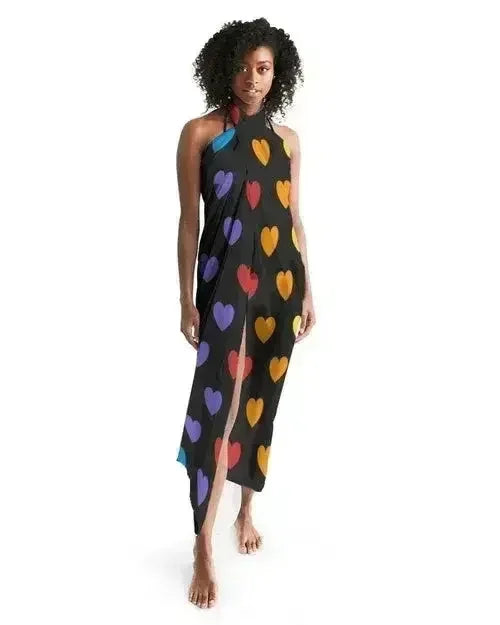 Sheer Rainbow Heart Swimsuit Cover Up