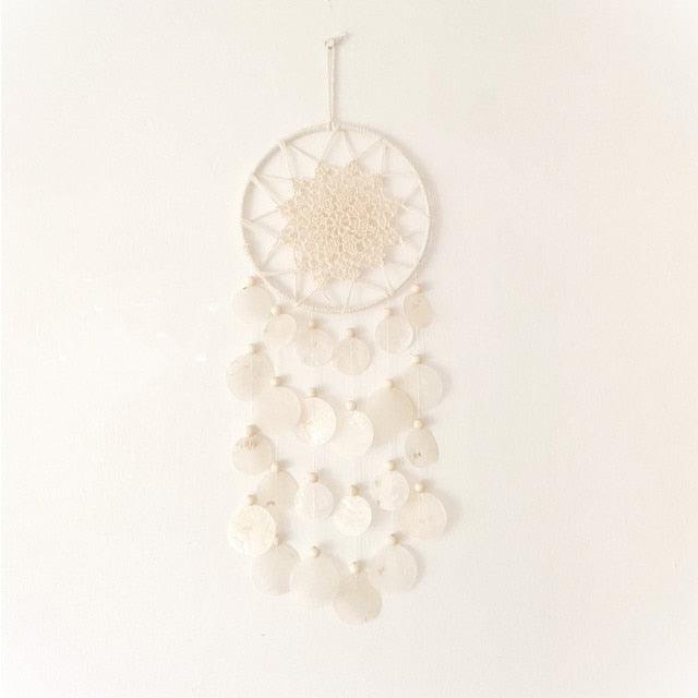 Shell Wind Chime Room Decoration Hanging Wind chime Outdoor Decoration, Bamboo Wind Chimes Unique Outdoor Handmade Chimes as Memorial Gift for Mom Family Wall Pendant Home Office