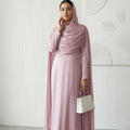 Shimmer Island Silk Cape Sleeve Abaya Dress with Matching Hijab(MA429)