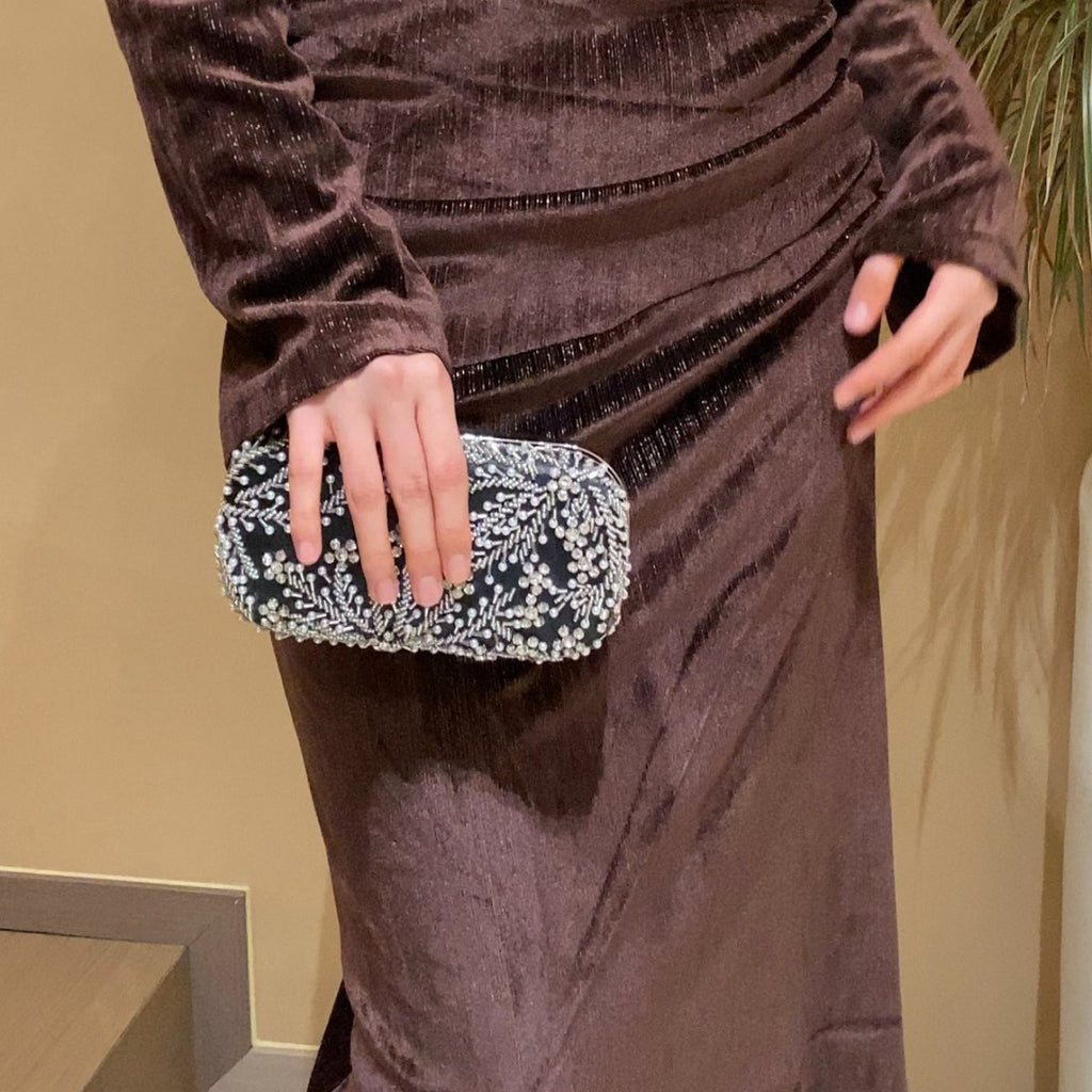 Shimmer Velvet Ruched Mermaid Gown(MA358)