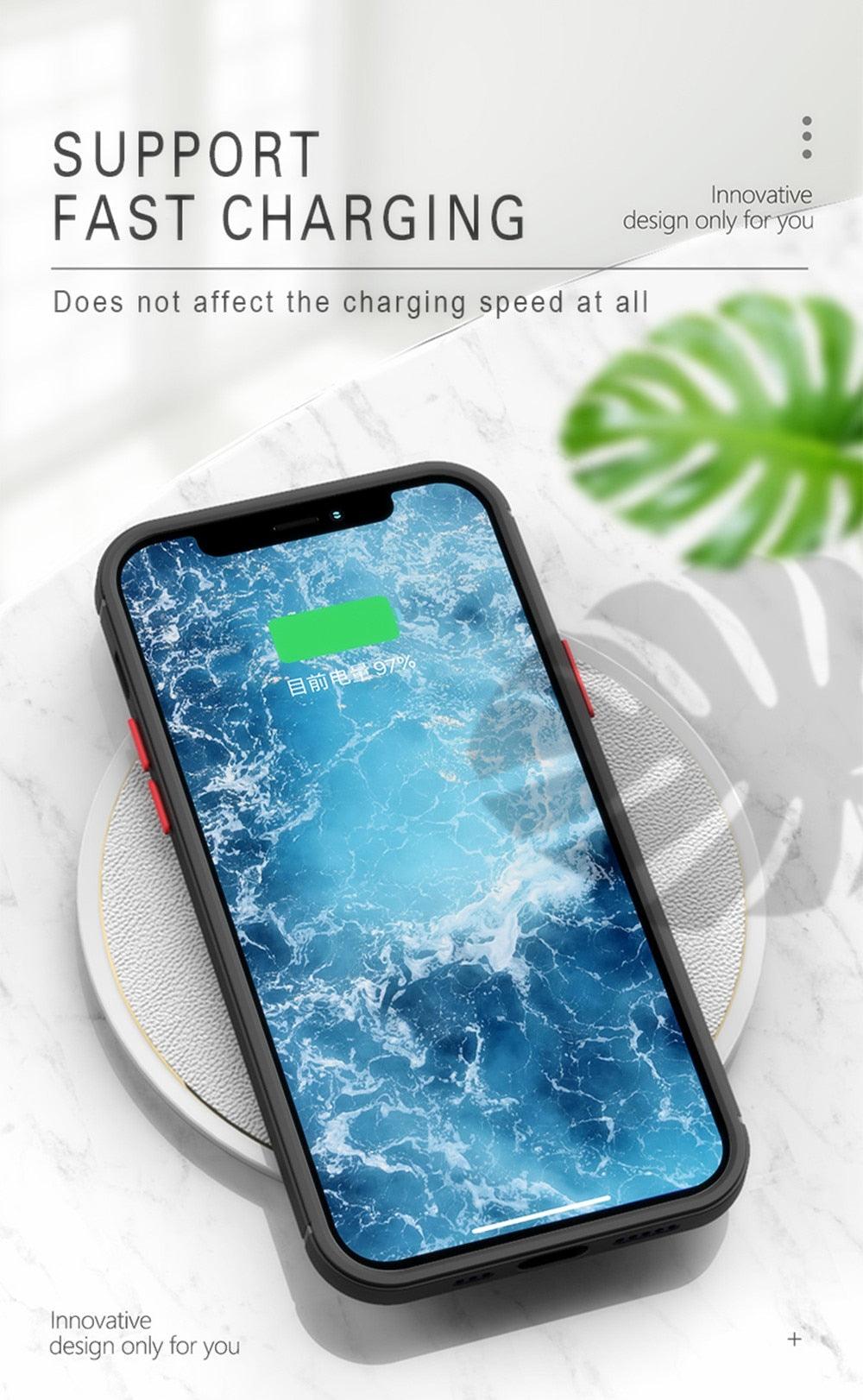 Shockproof Armor Case For iPhone 14 13 12 11Pro Max XR XS X Black Men Luxury Silicone Bumper Clear Hard Cover Silicone Armor Bumper Clear Hard Cover