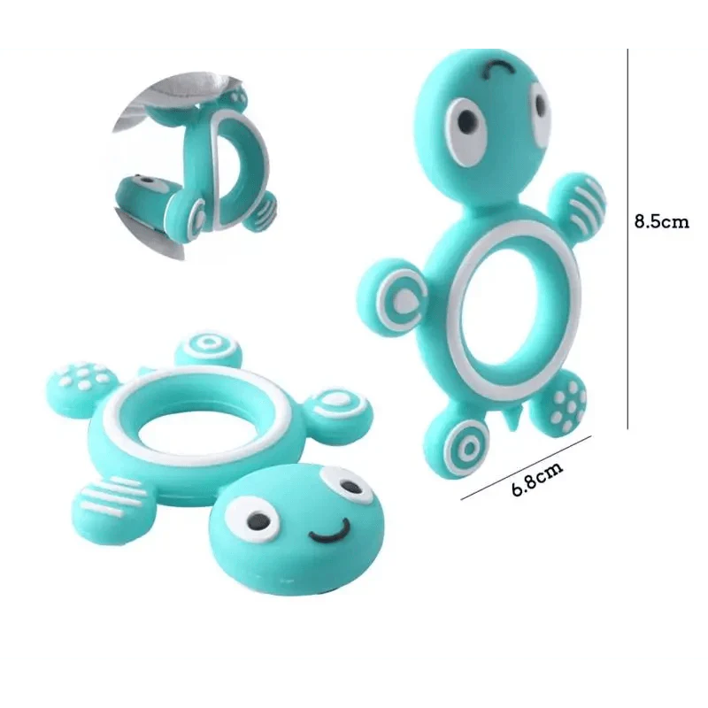 Silicone Baby Teethers Turtle 1PC Food Grade Animal Silicone Tiny Rod Children's Goods Nurse Gift Baby Teether Toys Bite Bites
