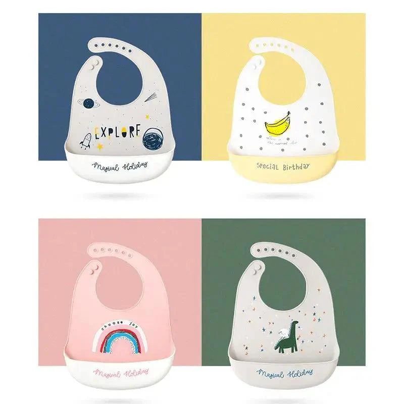 Silicone Bibs For Kids Newborn Baby Feeding Tableware Waterproof  Baby Bibs For Toddler Bib For Kids