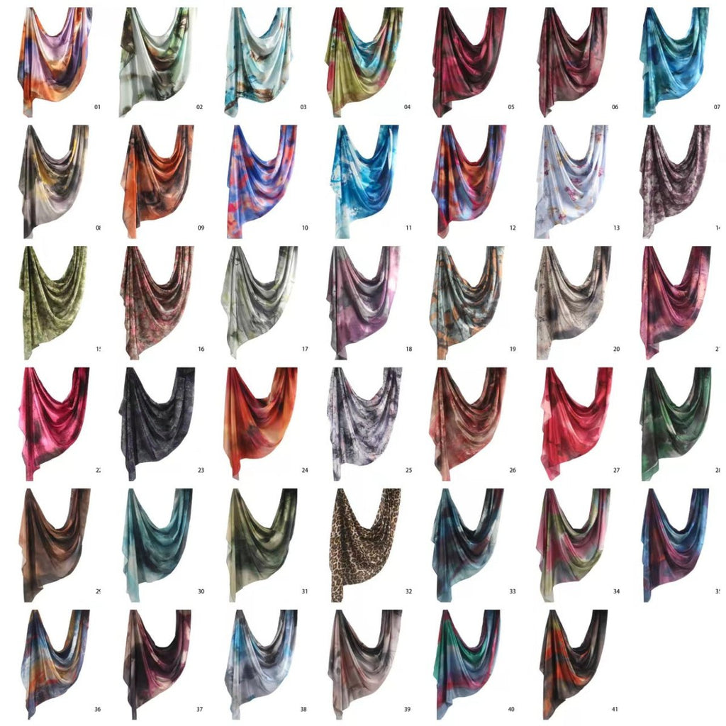 Silk Marble Print Hijab Scarf(MH209)