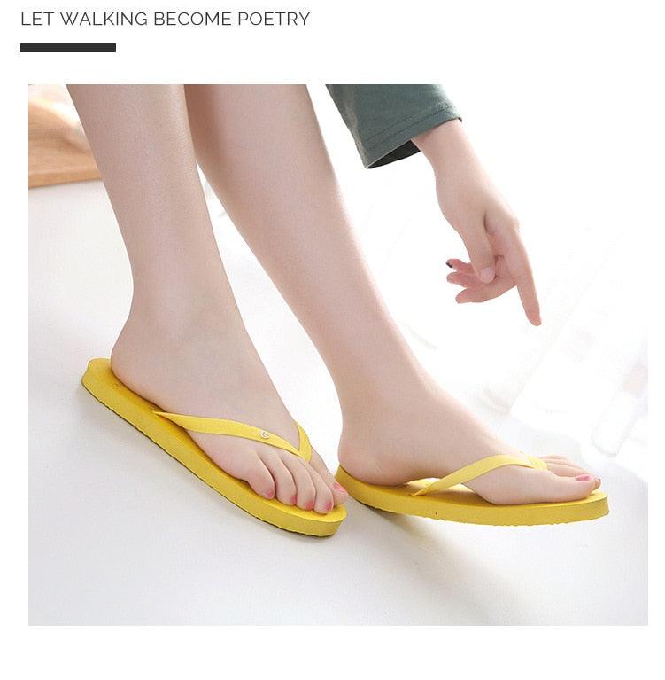 Simple Colors Comfortable Slippers Flip Flop Women Summer Fashion Casual Non-Slip Couple Flip Flops Breathable Beach Flip Flops For Women Summer Beach Slide Sandals