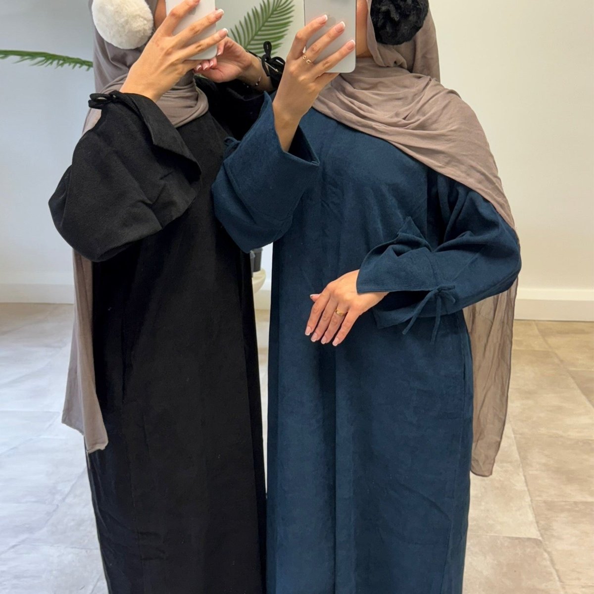 Mini Bow Sleeve Abaya | Simple Lace-Up Modest Abaya for Everyday Wear (MA130)