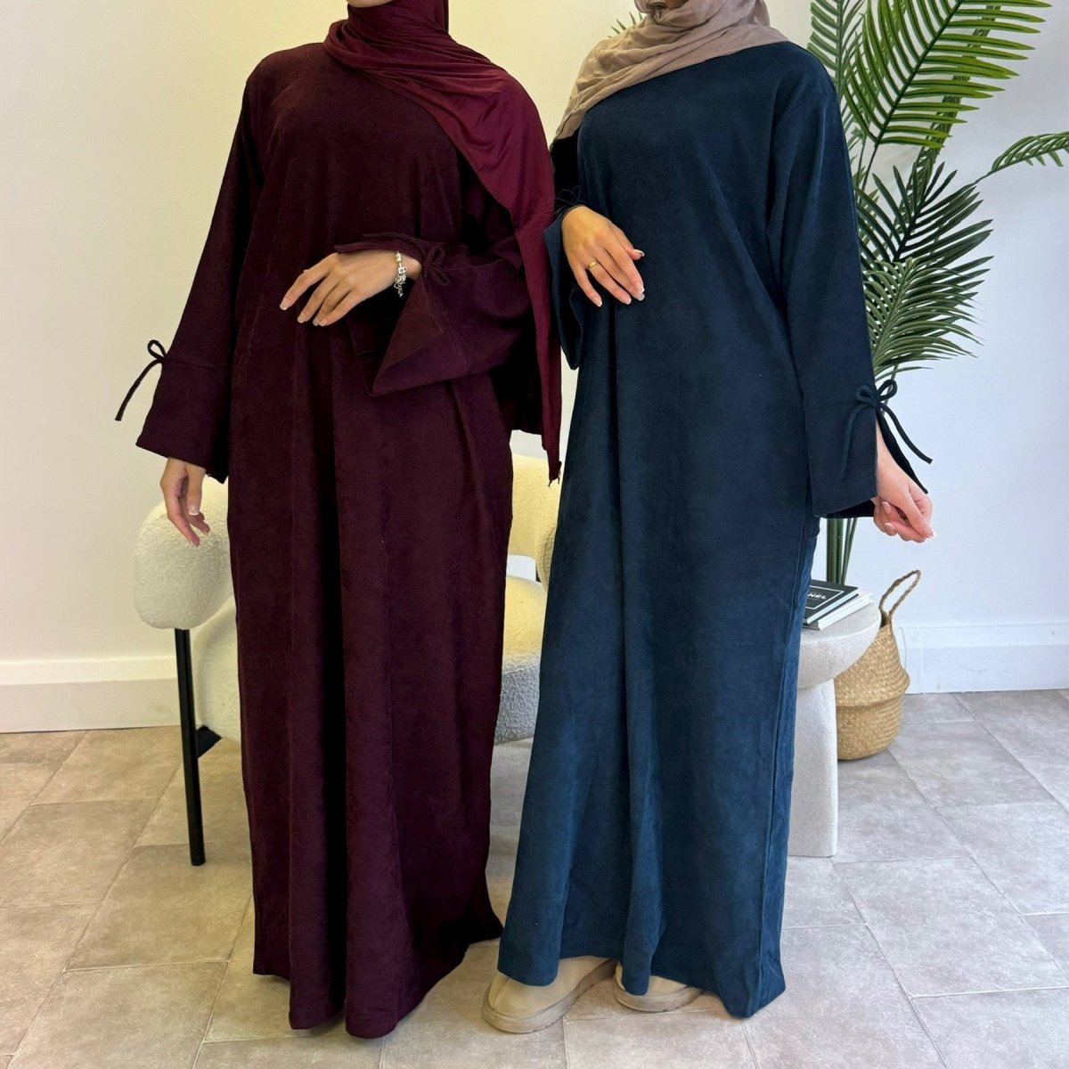 Mini Bow Sleeve Abaya | Simple Lace-Up Modest Abaya for Everyday Wear (MA130)