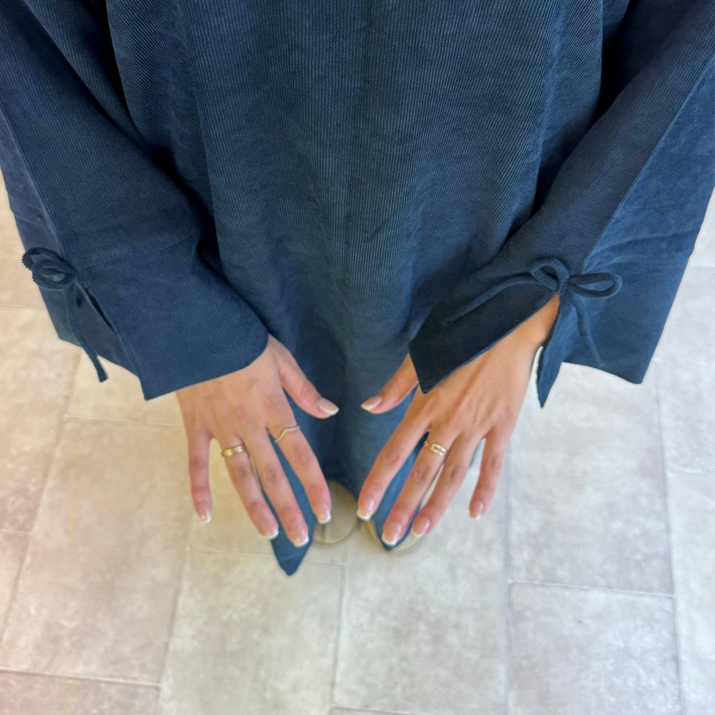 Mini Bow Sleeve Abaya | Simple Lace-Up Modest Abaya for Everyday Wear (MA130)