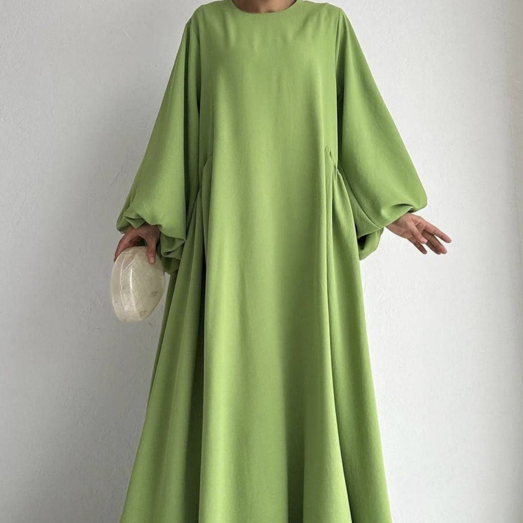 Simple Puff Balloon Sleeve Abaya (MA066)