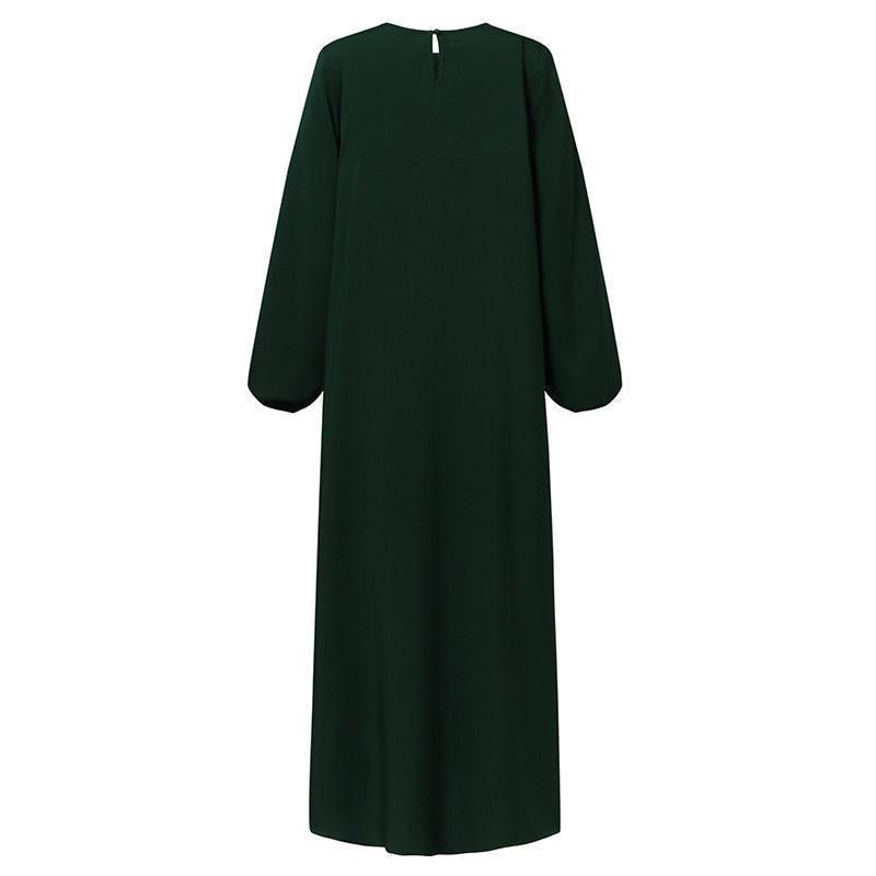 Simple Solid Color Pleated Abaya (MA094)