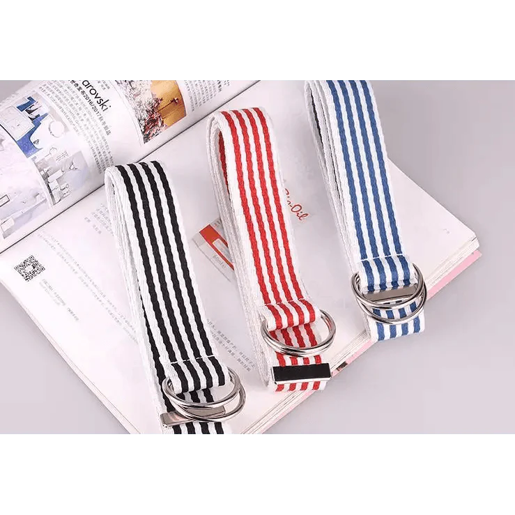 Simple Unisex Waistbands Retro Adjustable One Size Cotton Strap Metal Buckle 116cm Belts For Men