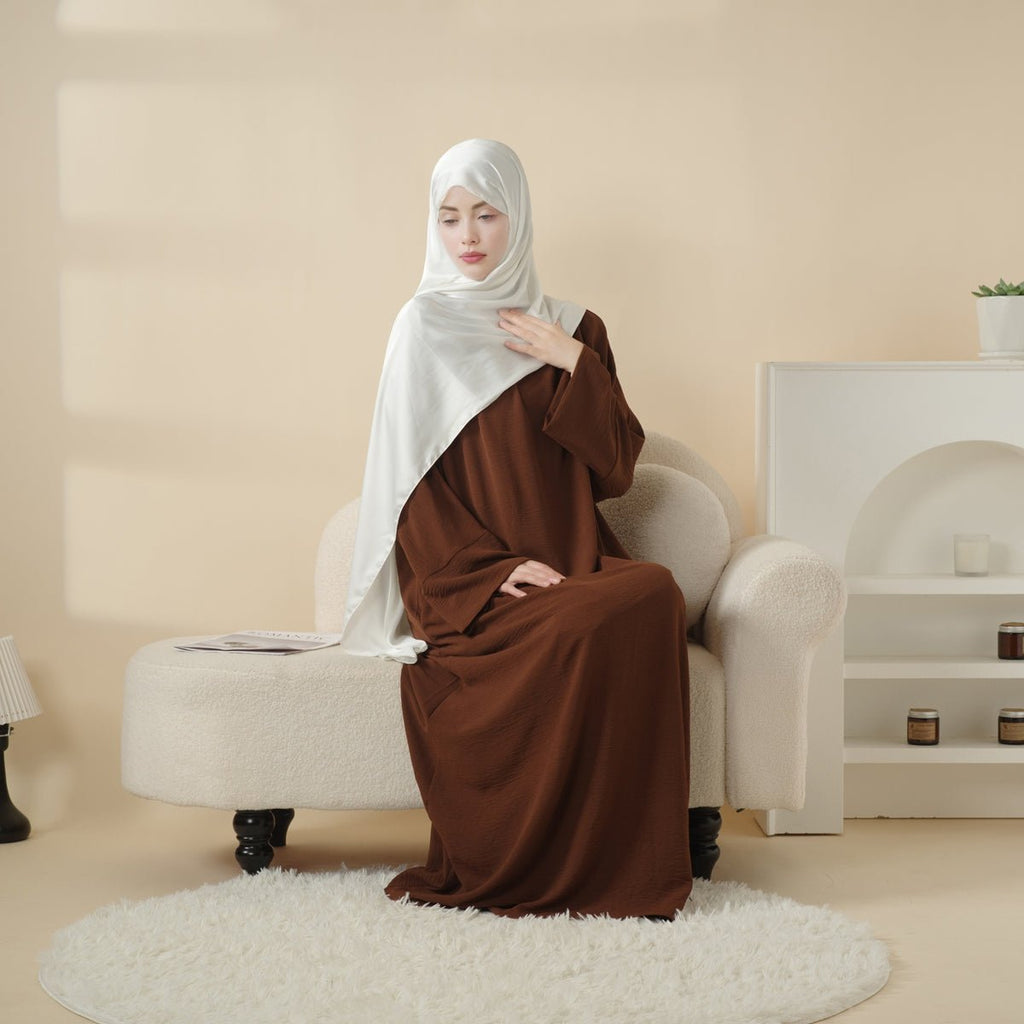 Simple Vintage Pleated Abaya (MA042)