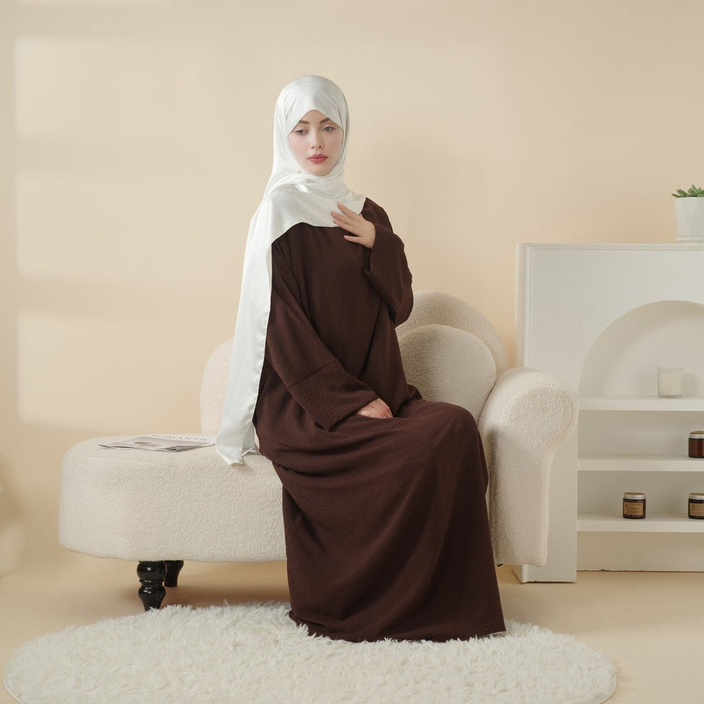 Simple Vintage Pleated Abaya (MA042)