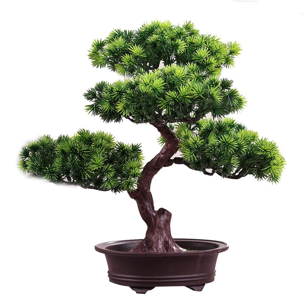 Simulation Lifelike Simple Potted Decor Artificial Bonsai Pine Tree Decorative Bonsai Ornaments Fake Gift Artificial Accessories Fake Flowers Arrangements for Home Decoration