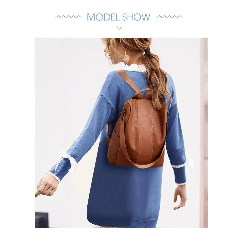 Sizzling Anti-Theft Vintage Style Leather Backpacks for Teenager Girls And Women School Bagpack For Females Travel Bags