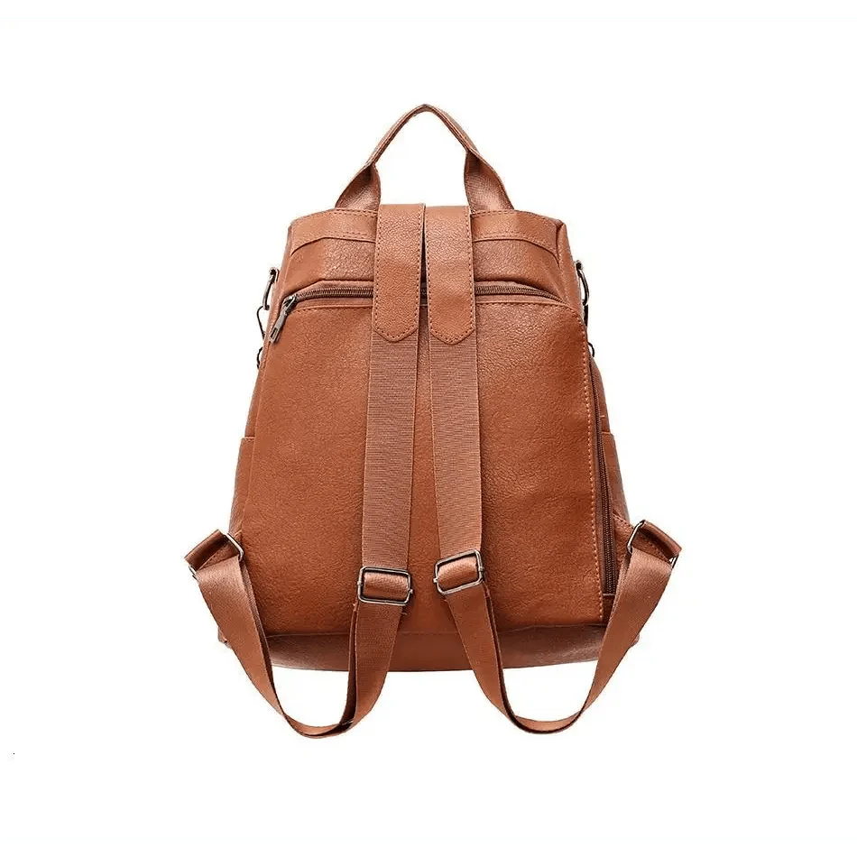 Sizzling Anti-Theft Vintage Style Leather Backpacks for Teenager Girls And Women School Bagpack For Females Travel Bags