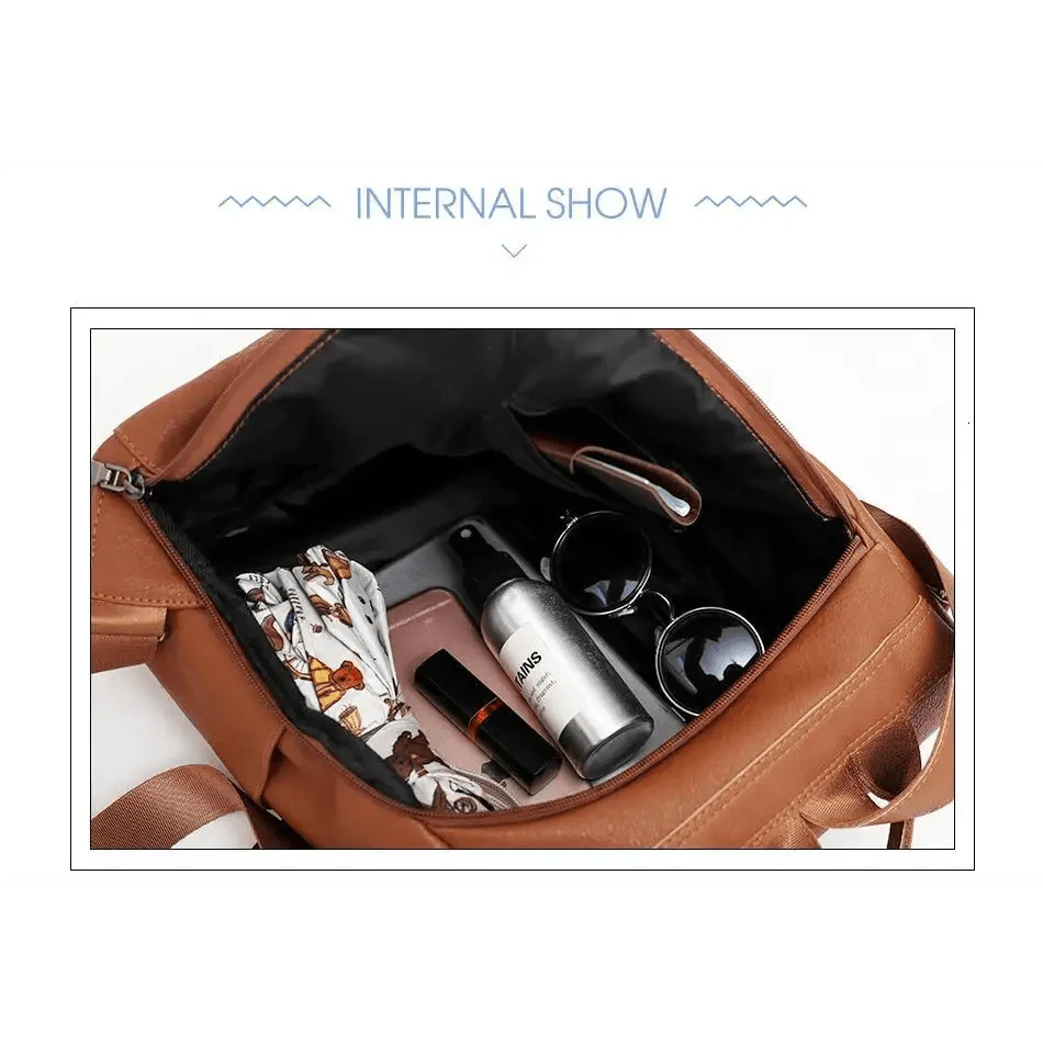 Sizzling Anti-Theft Vintage Style Leather Backpacks for Teenager Girls And Women School Bagpack For Females Travel Bags