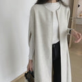Sleeveless Cape Vest | Minimalist Long Wool-Blend Gilet Coat (MS204)