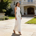 Sleeveless High Neck Gown(MS362)
