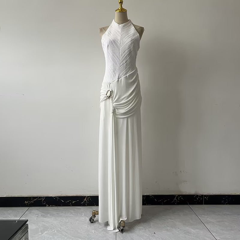 Sleeveless High Neck Gown(MS362)