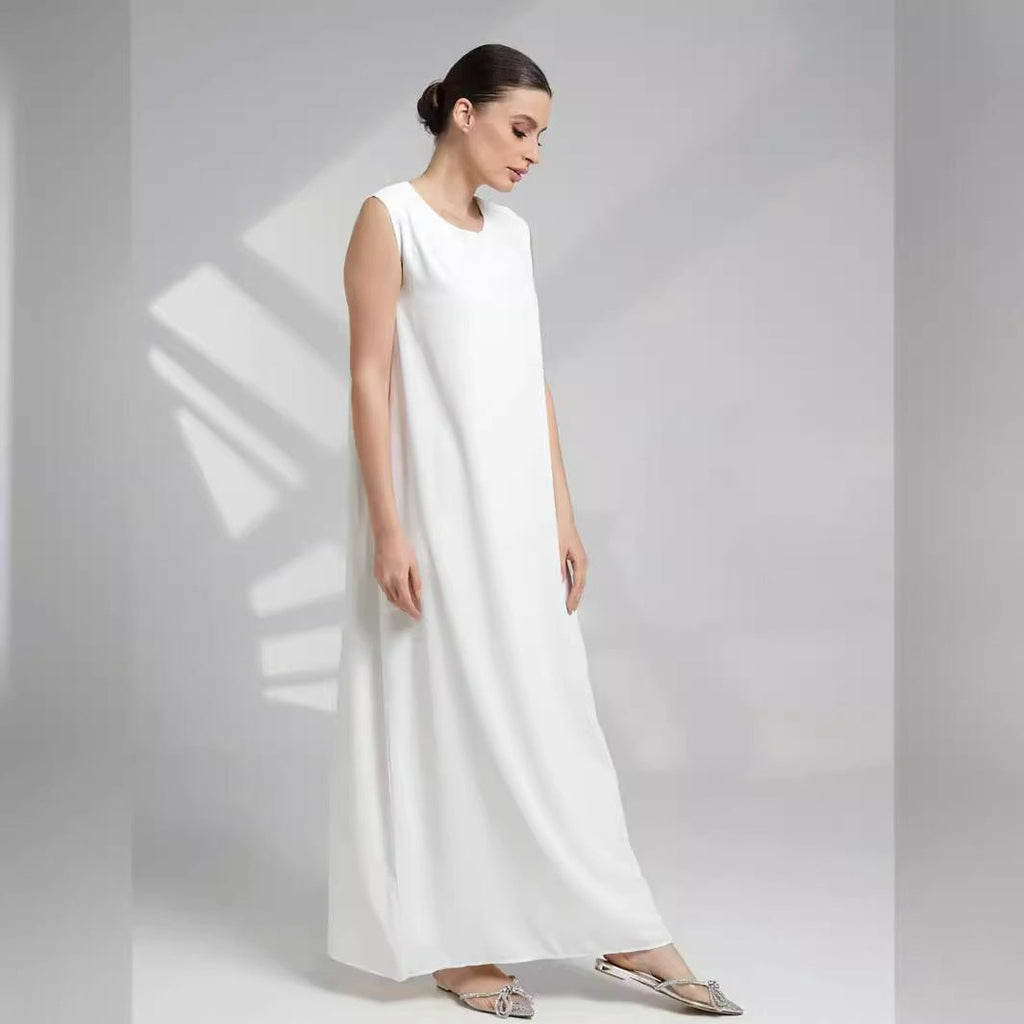 Sleeveless Slip Maxi Dress | Relaxed Fit Base Layer Abaya Dress(MS190)