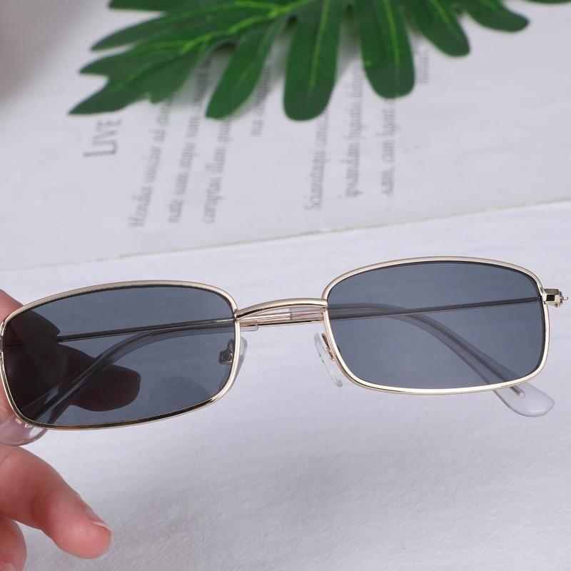 Slender Square Sunglasses Retro Metal Frame Square Sunglasses  Small Vintage & Retro Style Sunglasses Shades Of Rectangle Sunglasses For Women Classic Vintage & Metal Square Frame Sun Glasses Eyewear For Men & Women