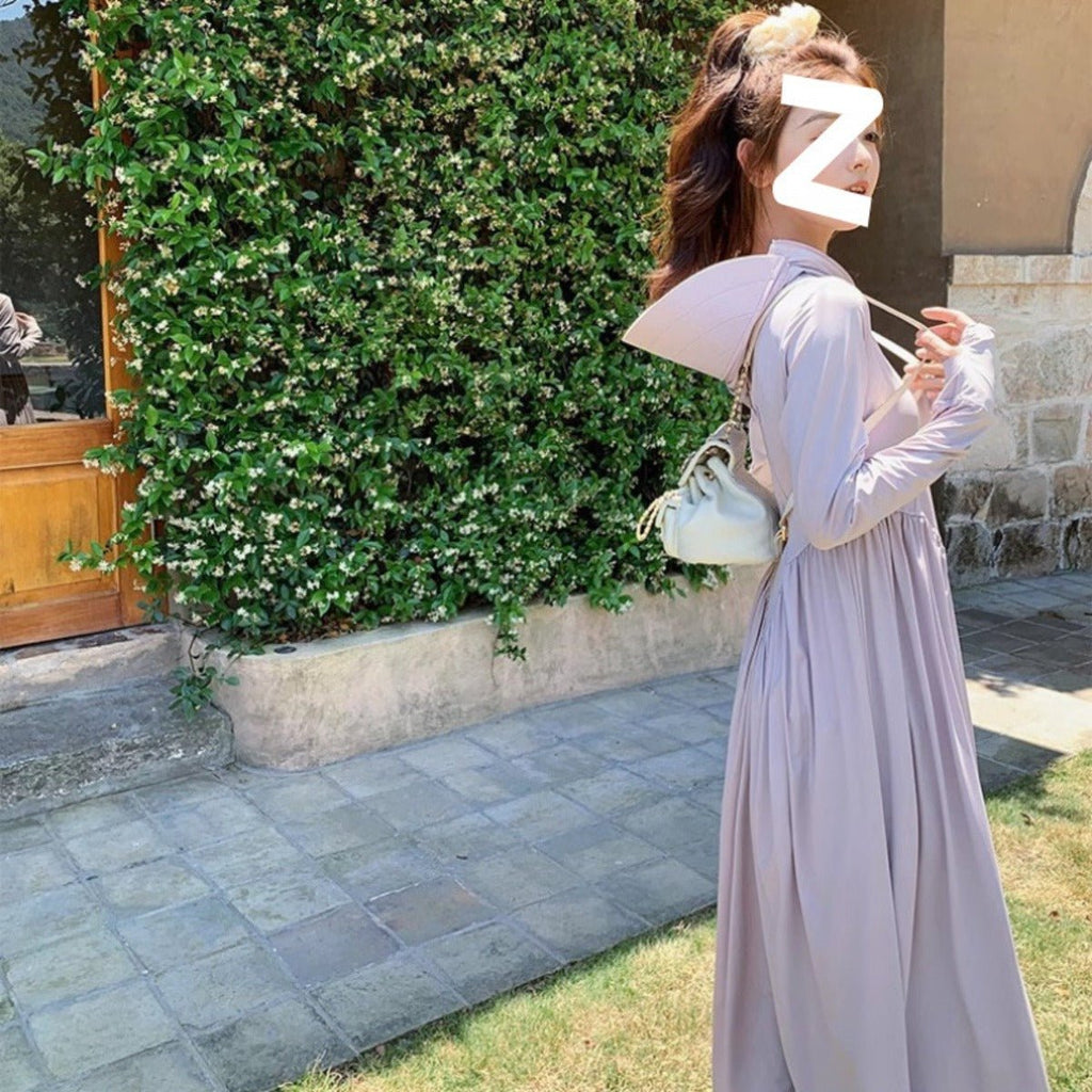 Slim-fit Long Sunscreen Jacket & Skirt Set - UPF 50+ Full Body Sun Protection - Beach Cover-up(MS106)