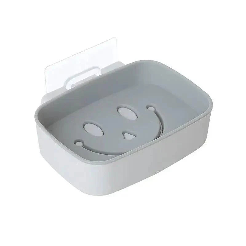 Soap Rack No Drilling Wall Mounted Double Layer Soap Holder Soap Sponge Dish Bathroom Accessories Soap Dishes Self Adhesive Soap Dish Bar Soap Holder Soap Dishes Tray Saver Case Box for Shower Bathroom Kitchen Dish Drainer Drying Rack