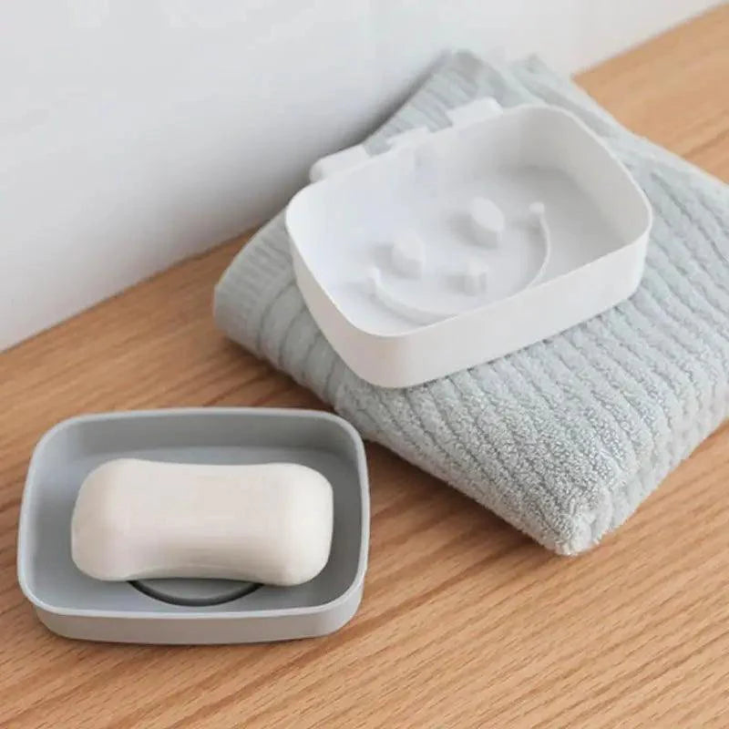 Soap Rack No Drilling Wall Mounted Double Layer Soap Holder Soap Sponge Dish Bathroom Accessories Soap Dishes Self Adhesive Soap Dish Bar Soap Holder Soap Dishes Tray Saver Case Box for Shower Bathroom Kitchen Dish Drainer Drying Rack