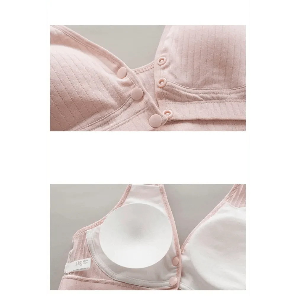 Soft And Comfortable Cotton Nursing Bra Breathable Breastfeeding Bras for Women Maternity Bra Plus Big Size Easy Feeding Bra Wire Free