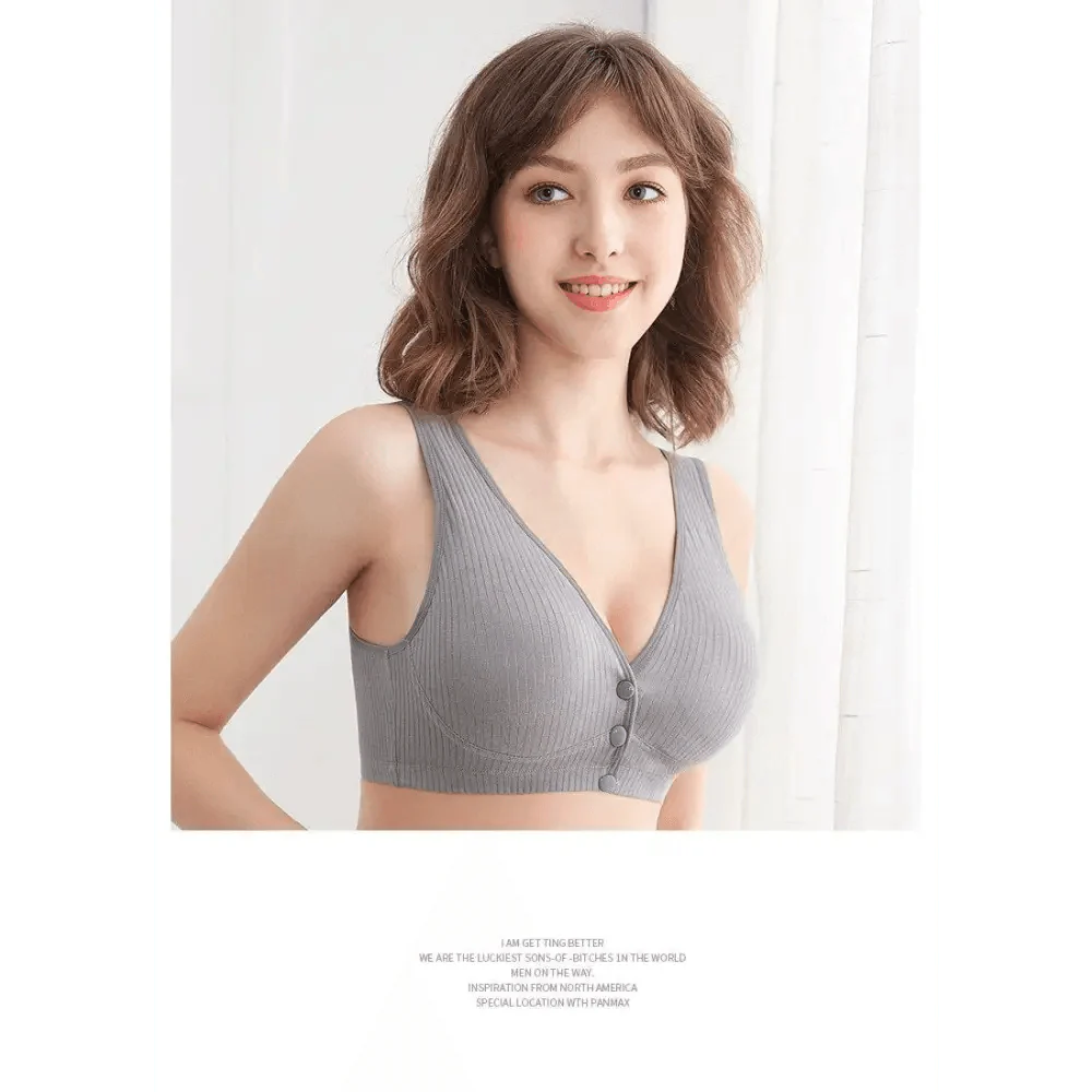Soft And Comfortable Cotton Nursing Bra Breathable Breastfeeding Bras for Women Maternity Bra Plus Big Size Easy Feeding Bra Wire Free