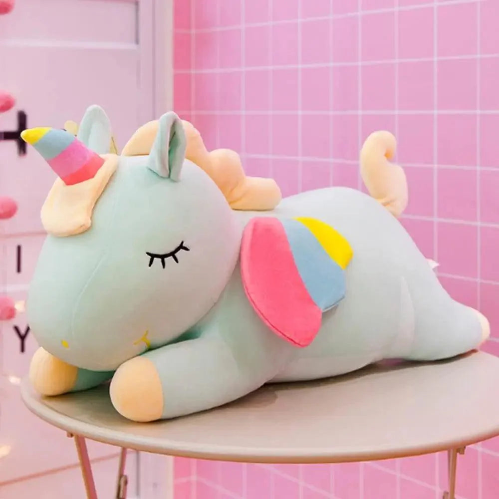Soft And Cute 30CM Unicorn Action Figure Plush Toy Huggable Bear Doll Girl Sleeping Long Pillow Cute For Girl's Bed