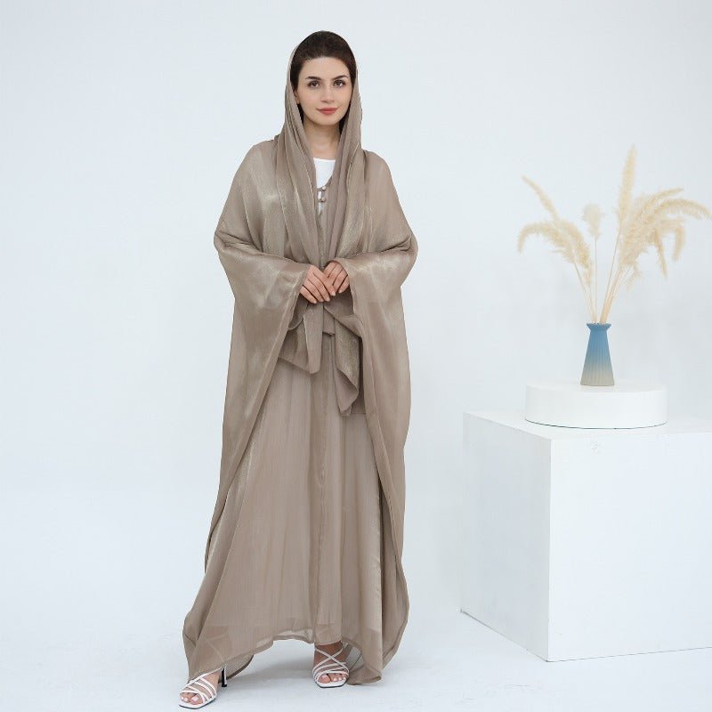 Soft Crinkle Island Cotton Batwing Cardigan 3-Piece Set (MOA228)