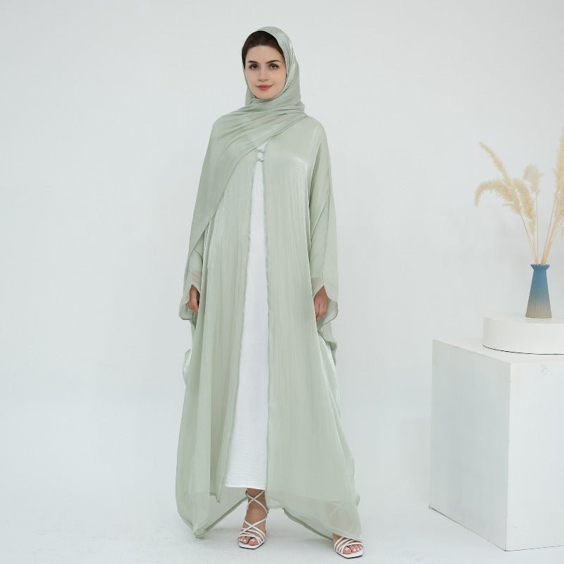 Soft Crinkle Island Cotton Batwing Cardigan 3-Piece Set (MOA228)