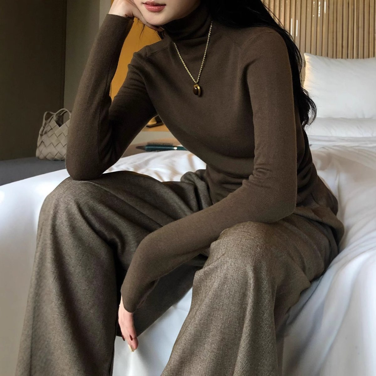 Soft Wool Blend Turtleneck Base Layer Top(MS179)