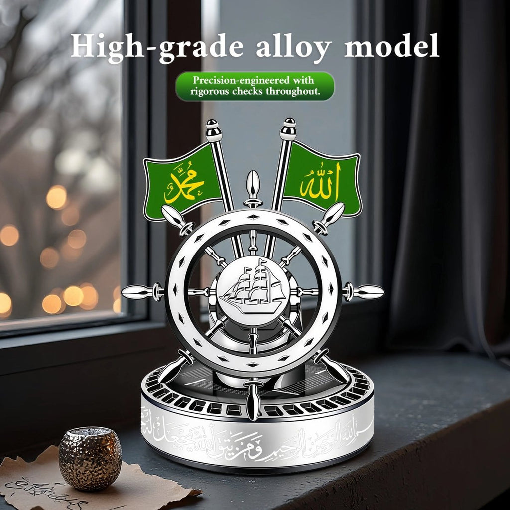 Solar-Powered Islamic Style Car Fragrance Diffuser | Auto-Rotating Aroma Dispenser with Light Activation (MAC270)