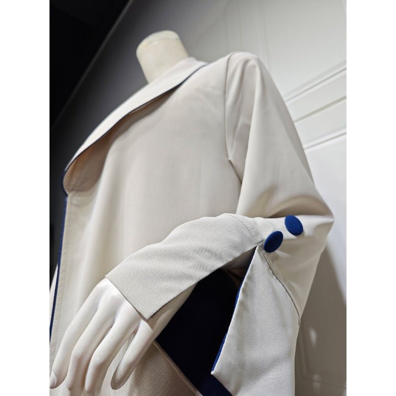 Autumn & Winter Long Dress with Open Front | Solid Color Pleated Abaya Cardigan (MOA218)