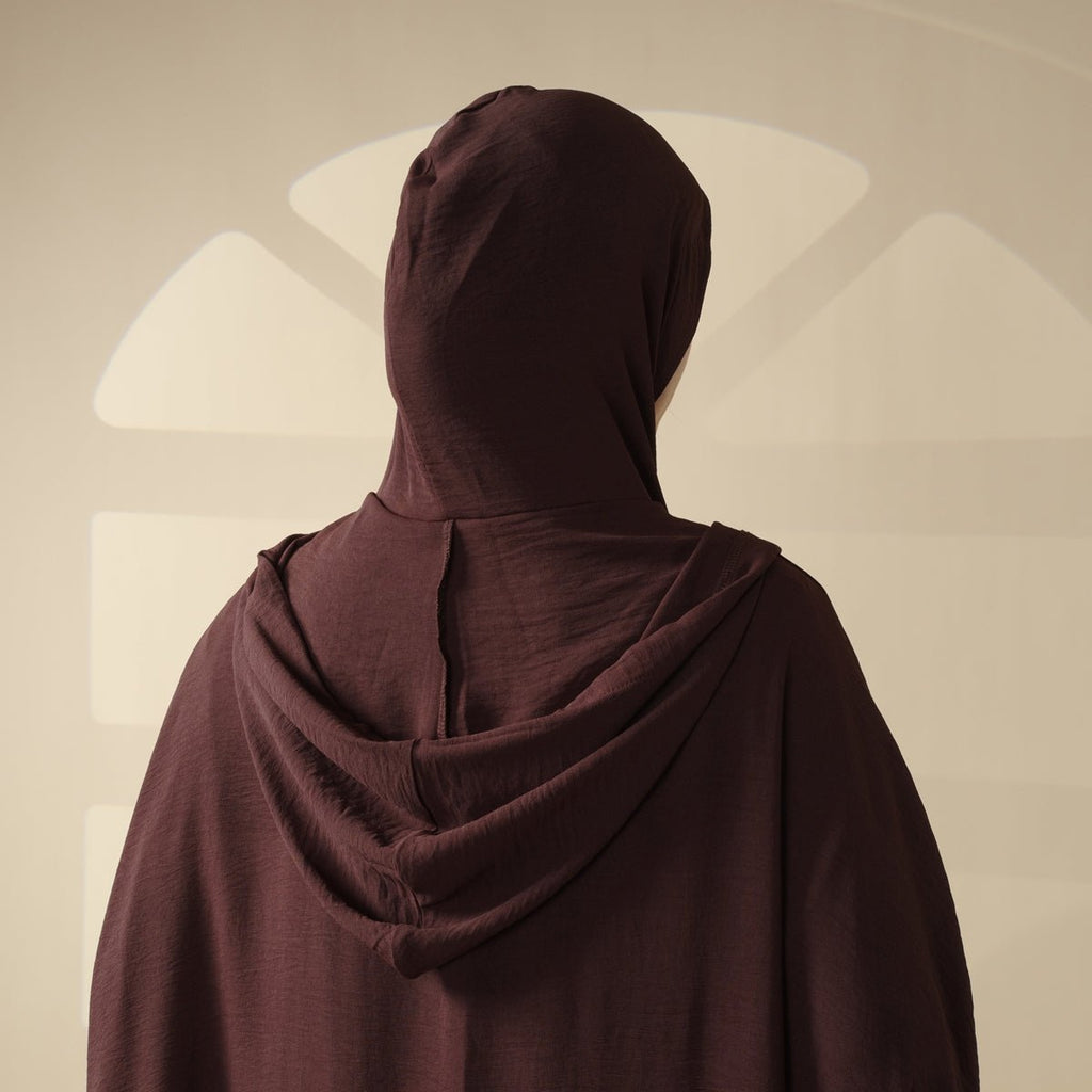 Solid Stylish Jilbab With A Hood | Crepe Jilbab With Attached Hood (MJ015)